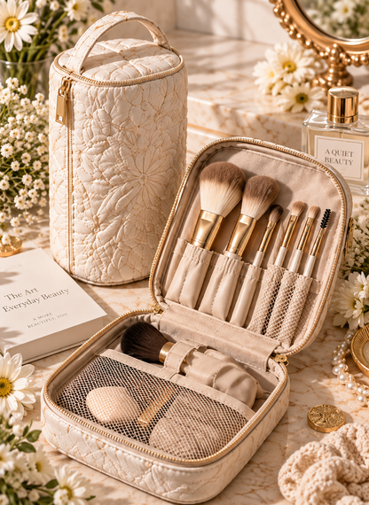 Ivory Botanical Travel Makeup Brush Kit