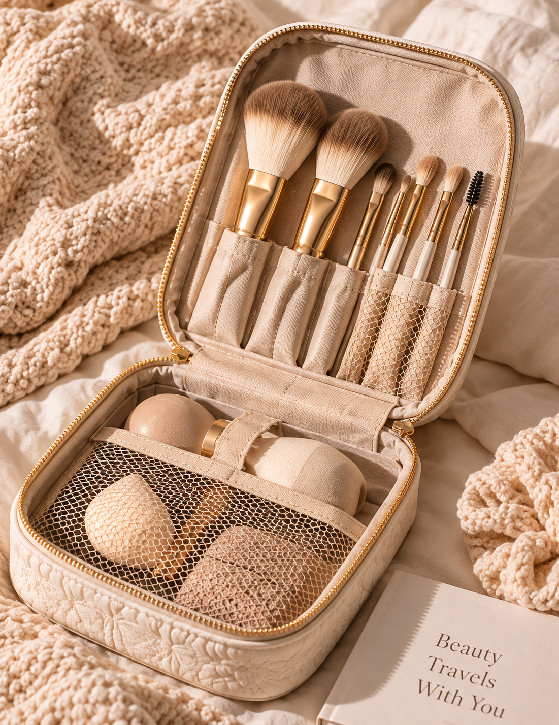 Ivory Botanical Travel Makeup Brush Kit