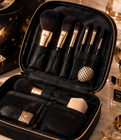 Midnight Celestial Travel Makeup Brush Kit