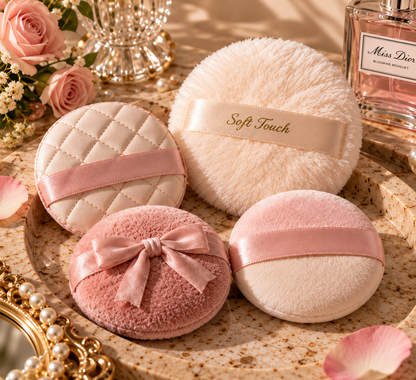 Rose Cloud Plush Makeup Puff Set