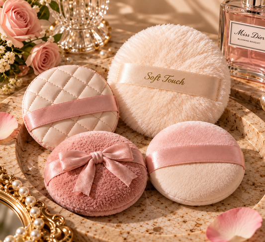 Rose Cloud Plush Makeup Puff Set