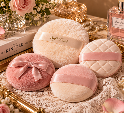 Rose Cloud Plush Makeup Puff Set