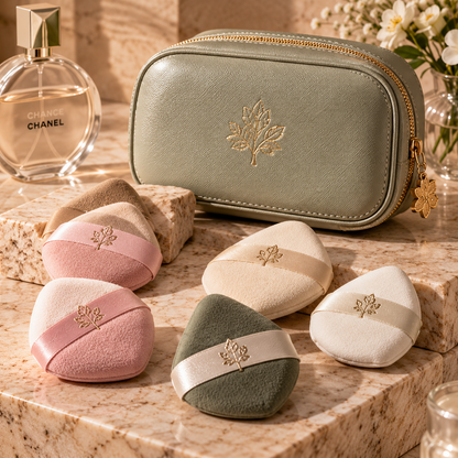 Botanical Sage Makeup Puff Travel Collection
